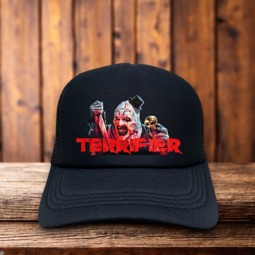 Terrifier Mens Trucker Hat Black Snapback Art The Clown Horror Movie Ball Cap